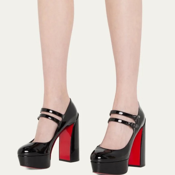 ❌SOLD❌CHRISTIAN LOUBOUTIN Movida Mary Jane Red Sole Platform Pumps - Picture 3 of 13